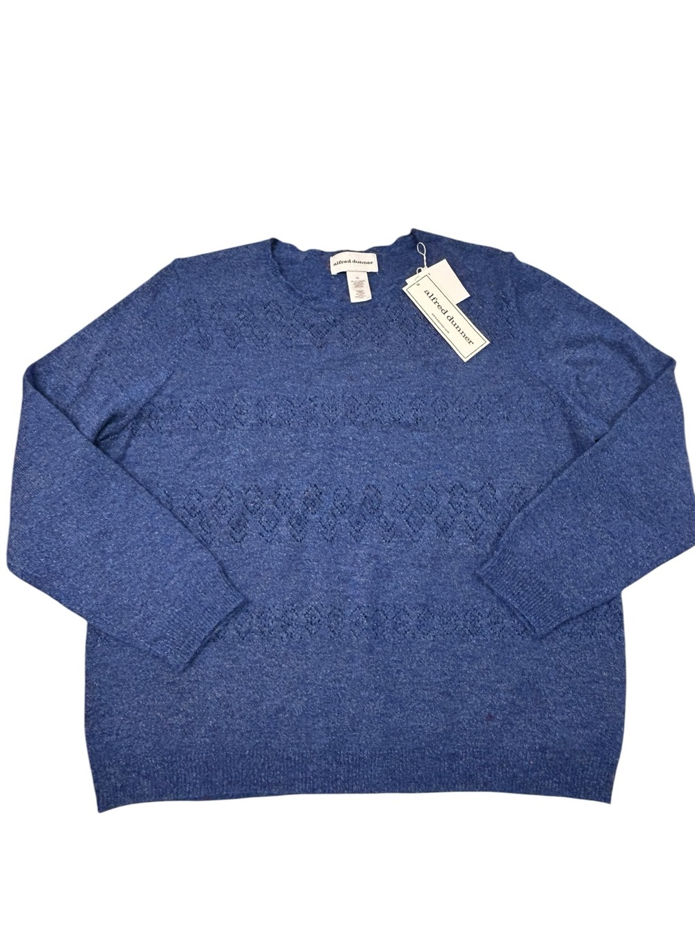 Alfred‎ Dunner Women’s Multicolor Blue Heatheres Crewneck Sweater XL NWT